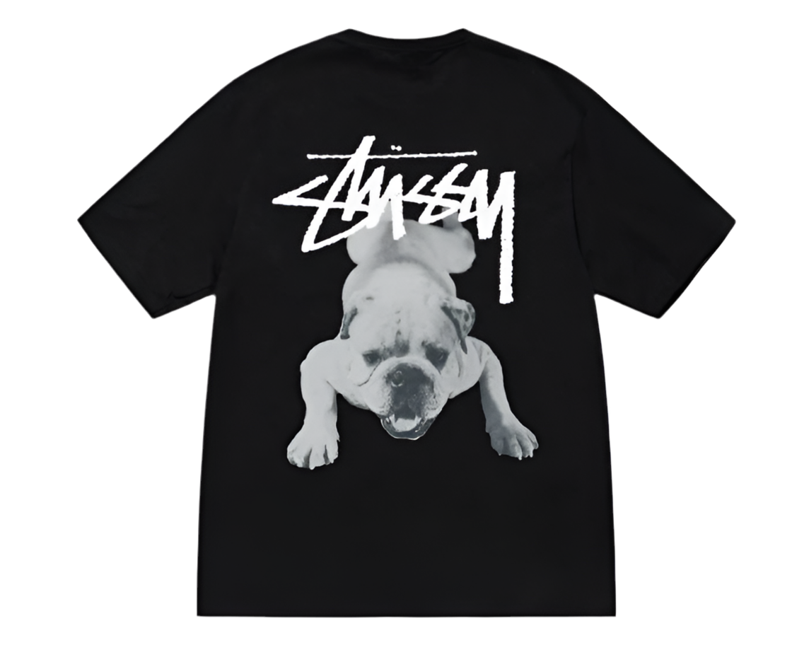 Stussy Stock Dog Black Tee (2025)