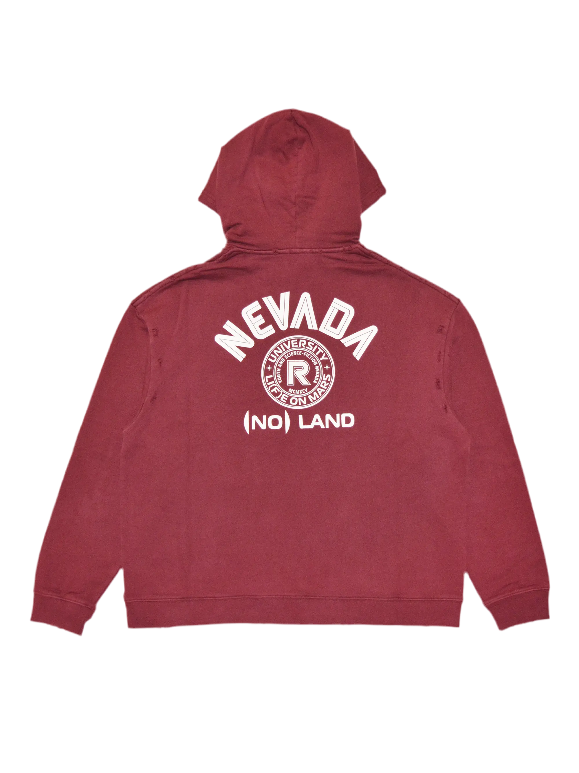 Raf Simons Distressed Nevada Burgudy Hoodie (2020)