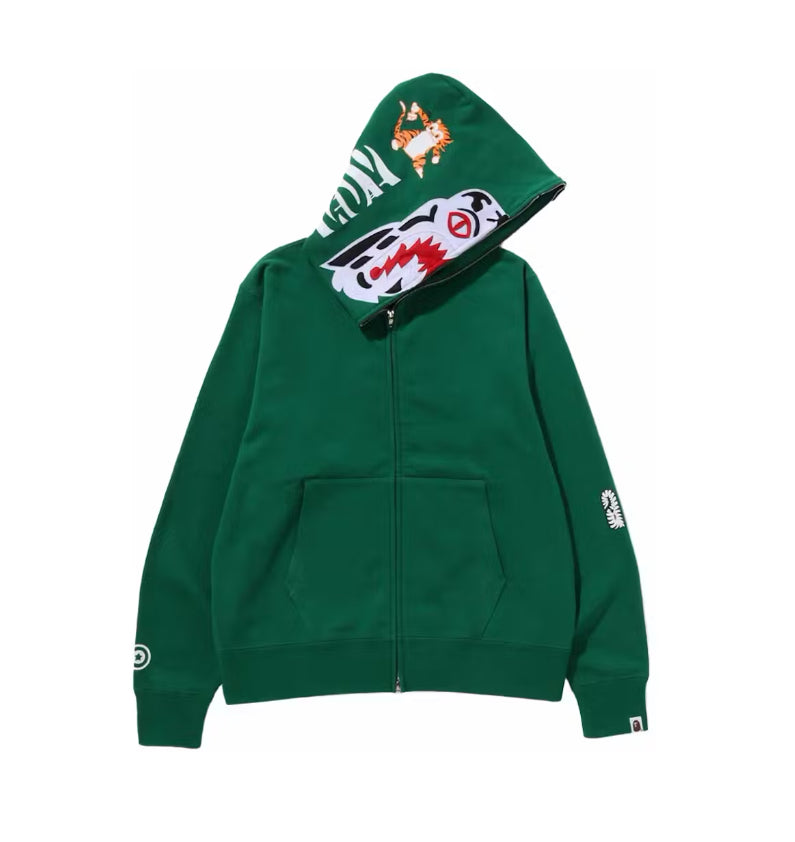 Bape Tiger Full Zip Hoodie Green (2023)