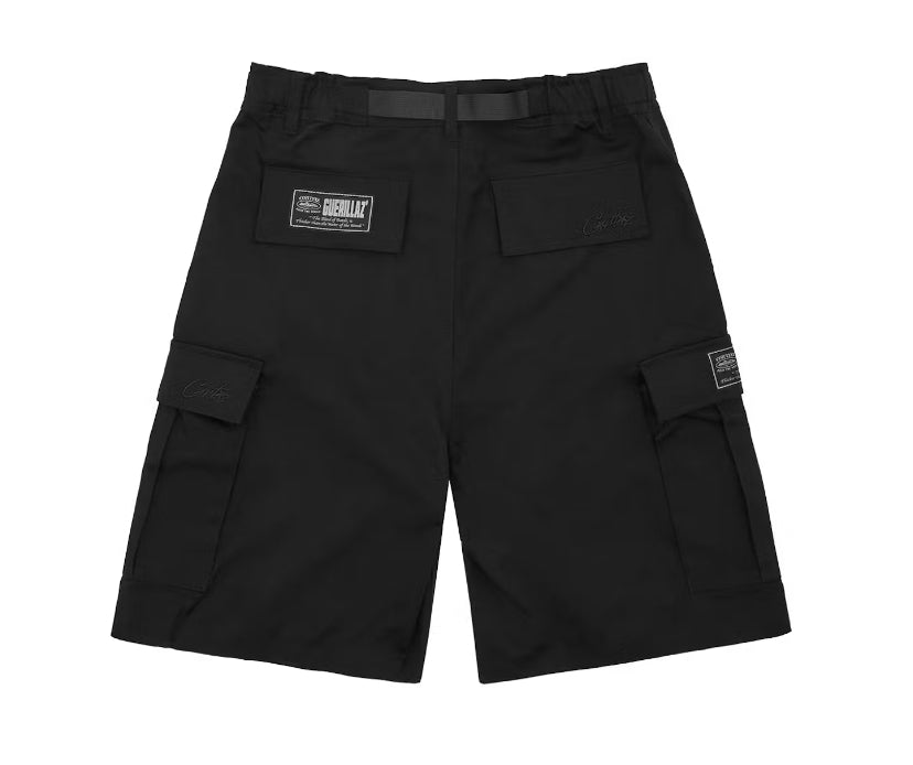 Corteiz Alcatraz Cargo Shorts Triple Black (2024)