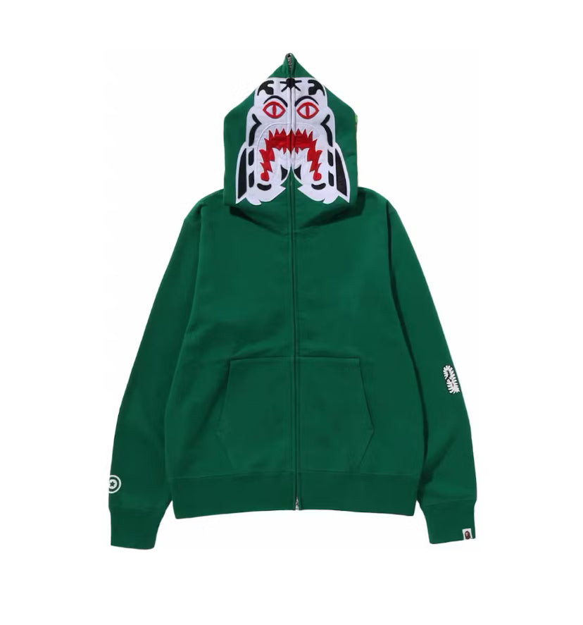Bape Tiger Full Zip Hoodie Green (2023)