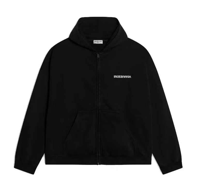 Balenciaga Turn Wide Zip Hoodie Black (2021)