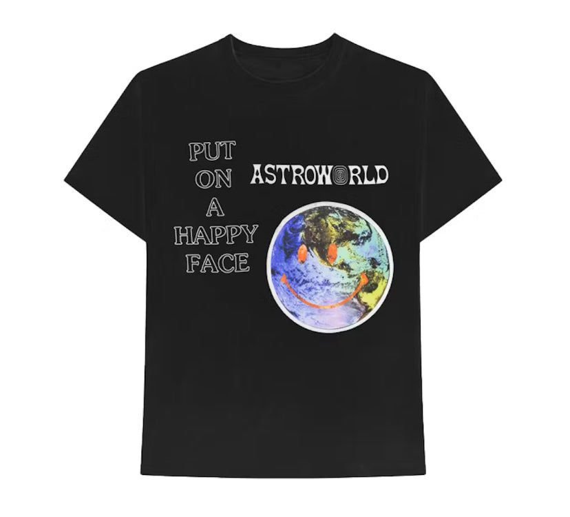 Travis Scott Astroworld Happy Face Tee Black (2018)