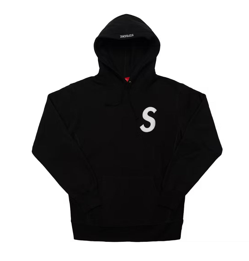 Supreme S Logo Leather Hoodie Black (2021)
