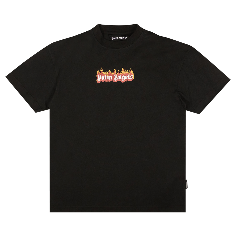 Palm Angels Burning Logo Black Tee (2022)