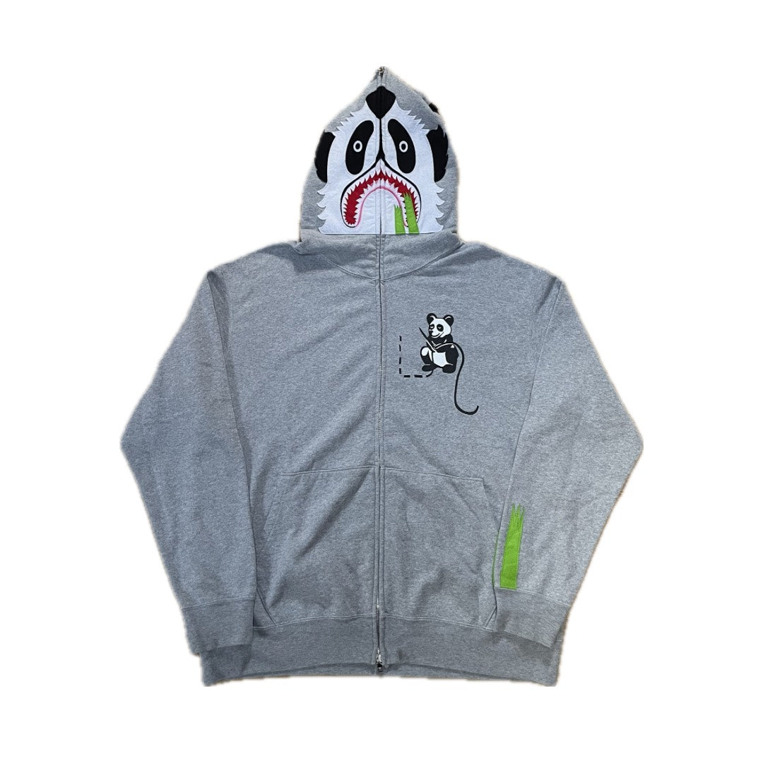 Bape Panda Full Zip Hoodie Grey (2010s)