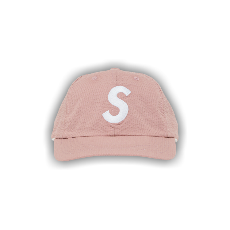 Supreme Seersucker S Logo Hat Pink (2024)