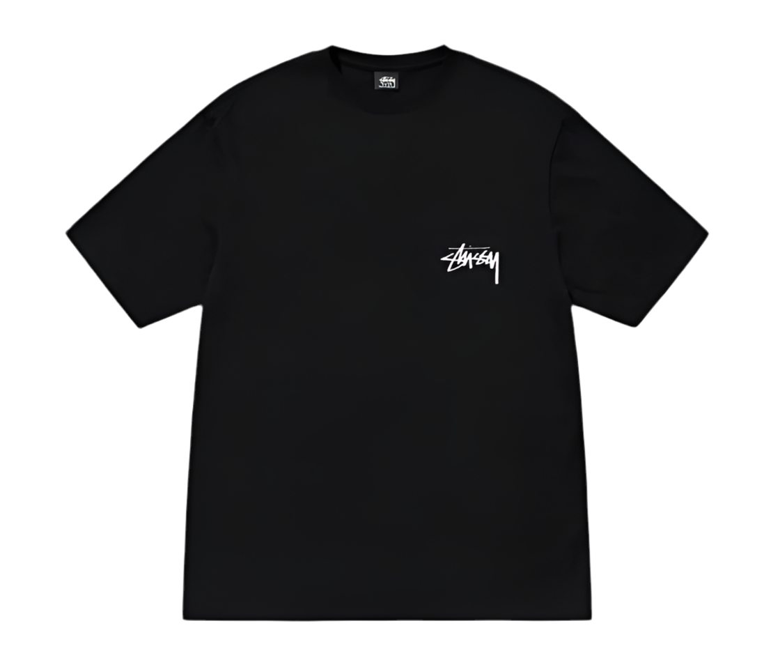 Stussy Stock Dog Black Tee (2025)