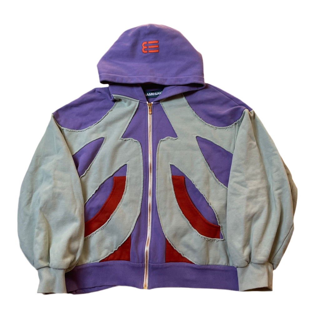 Namesake Paneled Purple Zip Hoodie (2022s)