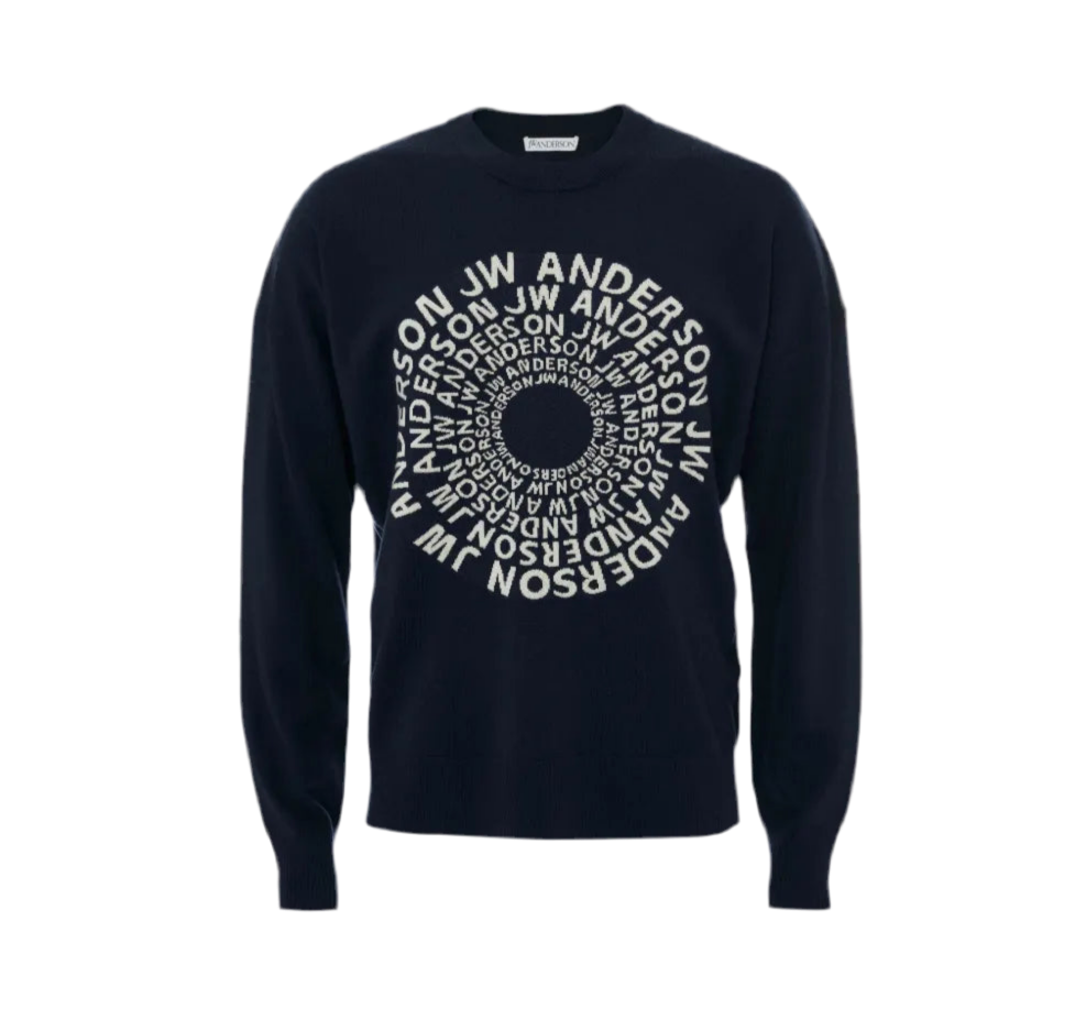 JW ANDERSON Swirl Logo Sweater Navy (2024)