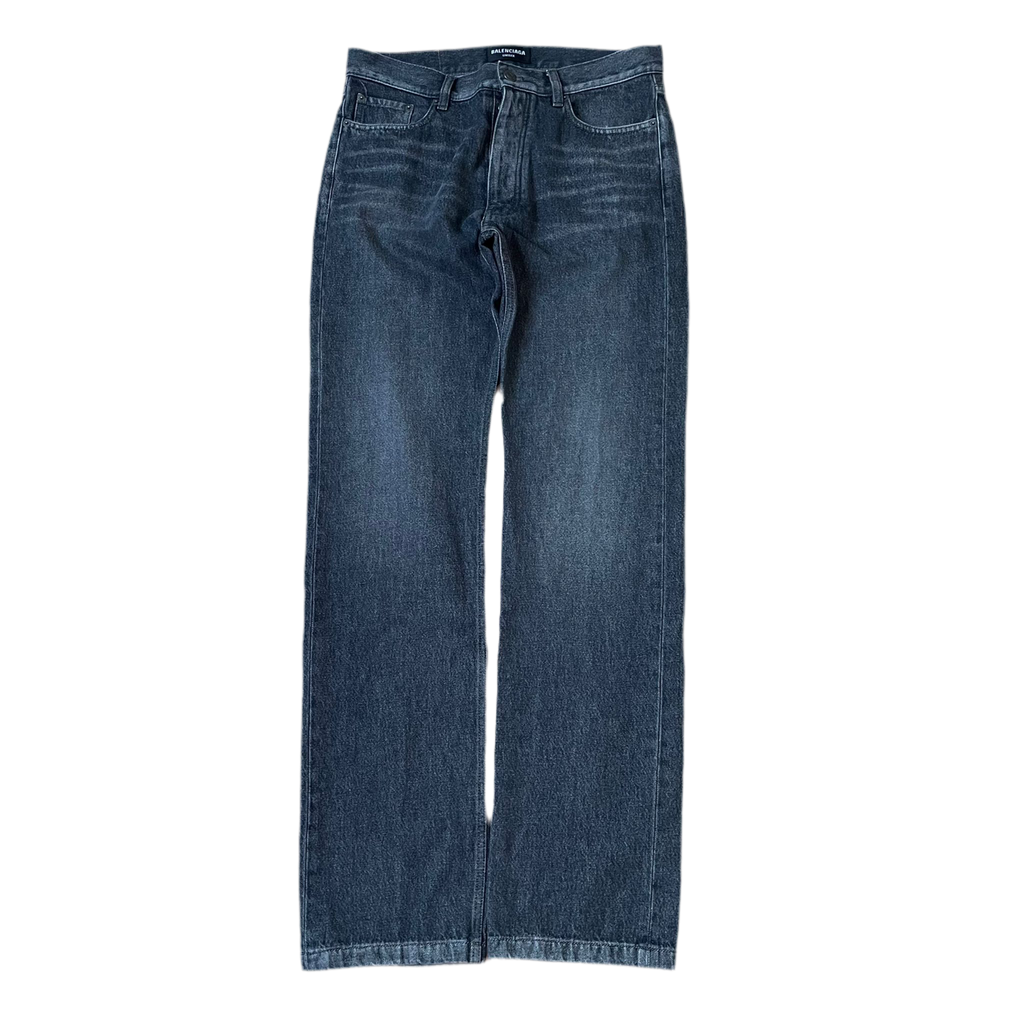 Balenciaga Back Rip Distressed Gray Denim (2021)