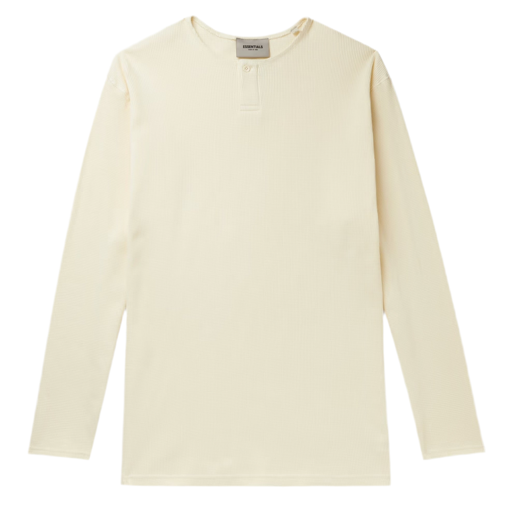 Fear of God Essentials Thermal Waffle-Knit Henley Cream (2023)