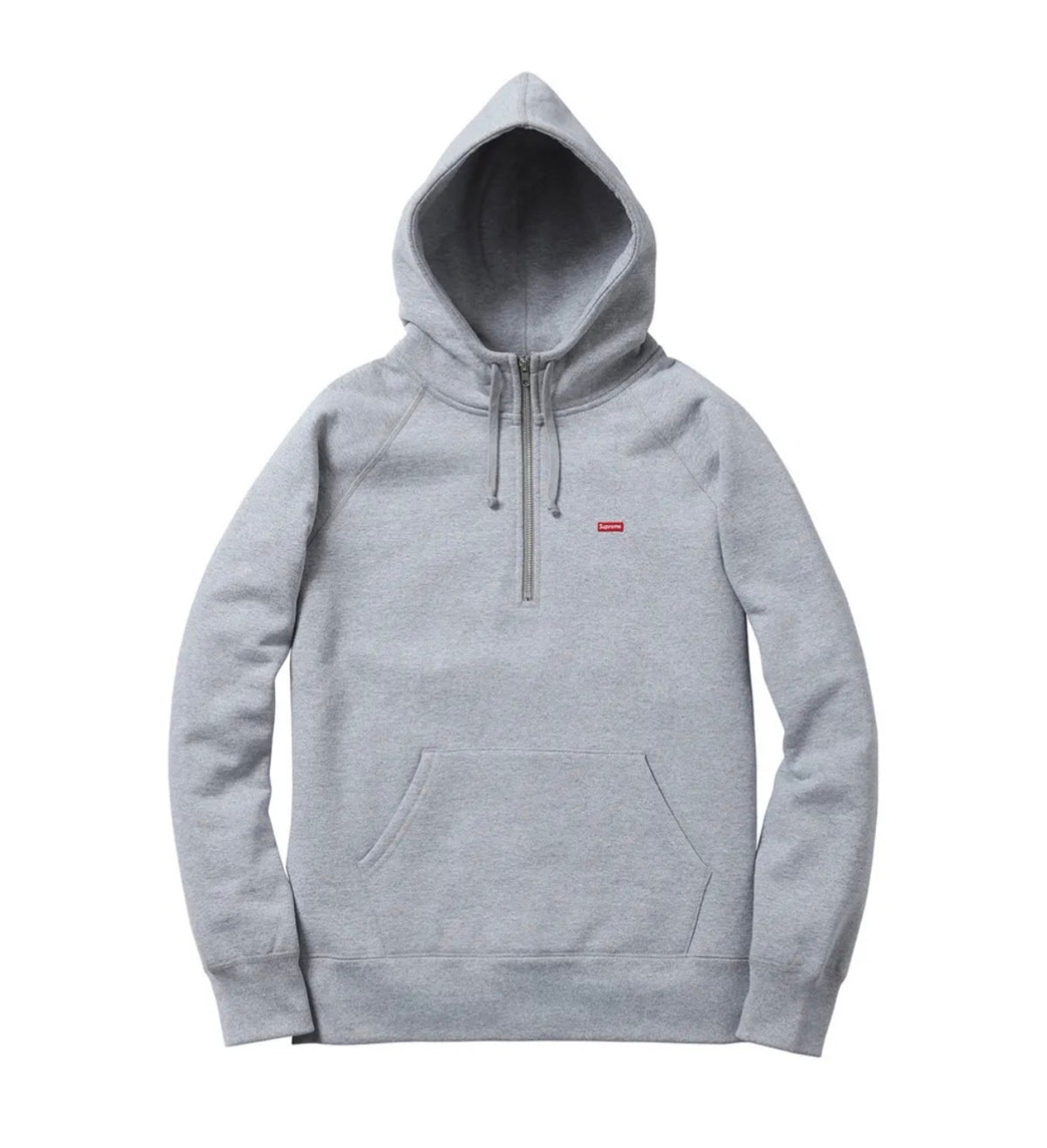 Supreme Small Box Half Zip Pullover Hoodie Grey (2013)