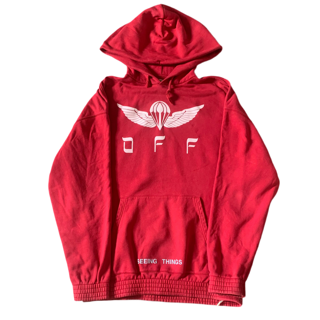 Off White Seeing Things Hoodie Red  (2017)