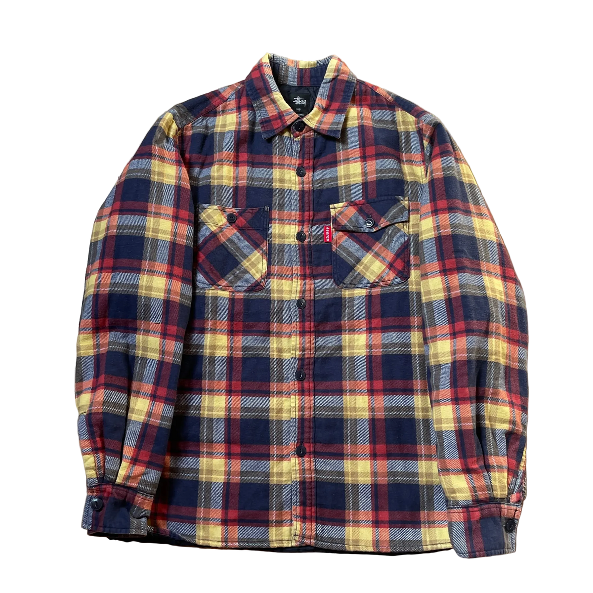 Stussy Flannel Quilted Shirt Red/Blue/Yellow (2015)