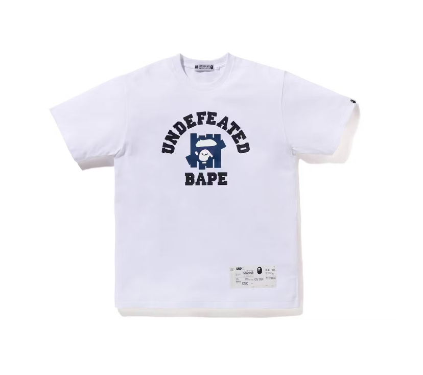 Bape x Undefeated College Logo White Tee (2021)