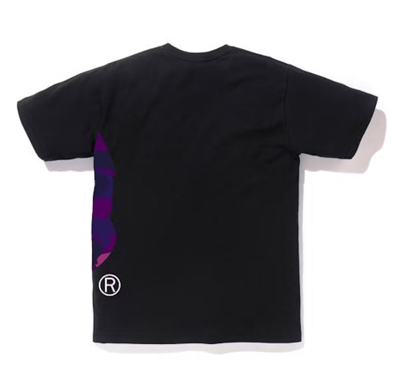 Bape Color Camo Side Big Ape Head Purple Black Tee (2021)
