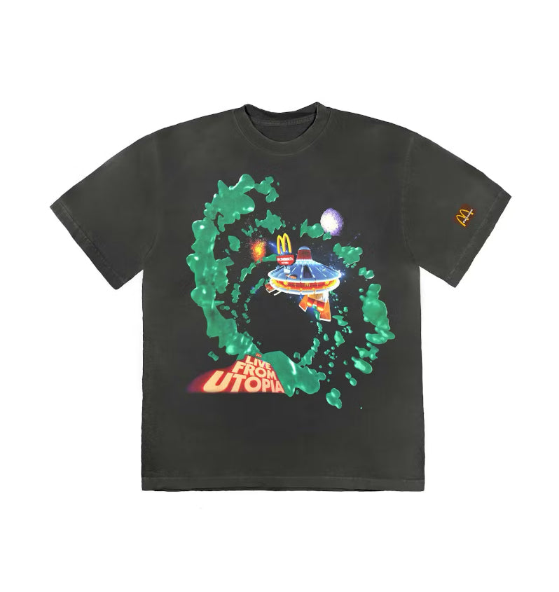 Travis Scott McDonald's Fly-Thru Washed Black Tee (2020)
