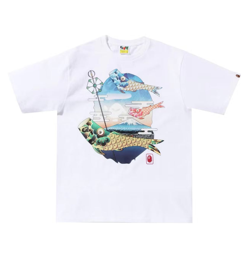 Bape Koinobori Carp Flags Ape Head Tee White (2022)