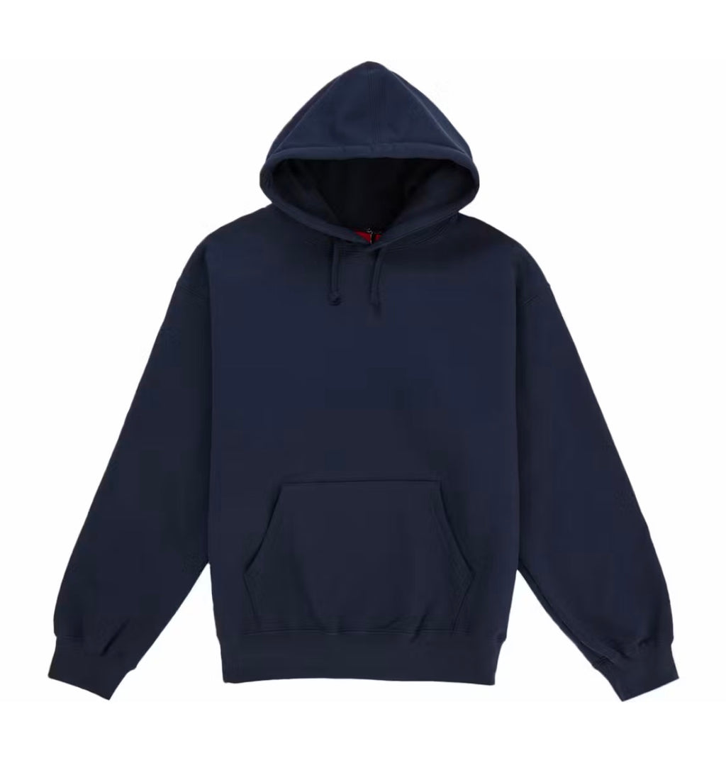 Supreme Satin Appliqué Hoodie Navy (2022)