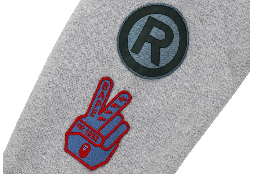 Bape Military Patch Heavy Weight Zip Hoodie Grey (2021)