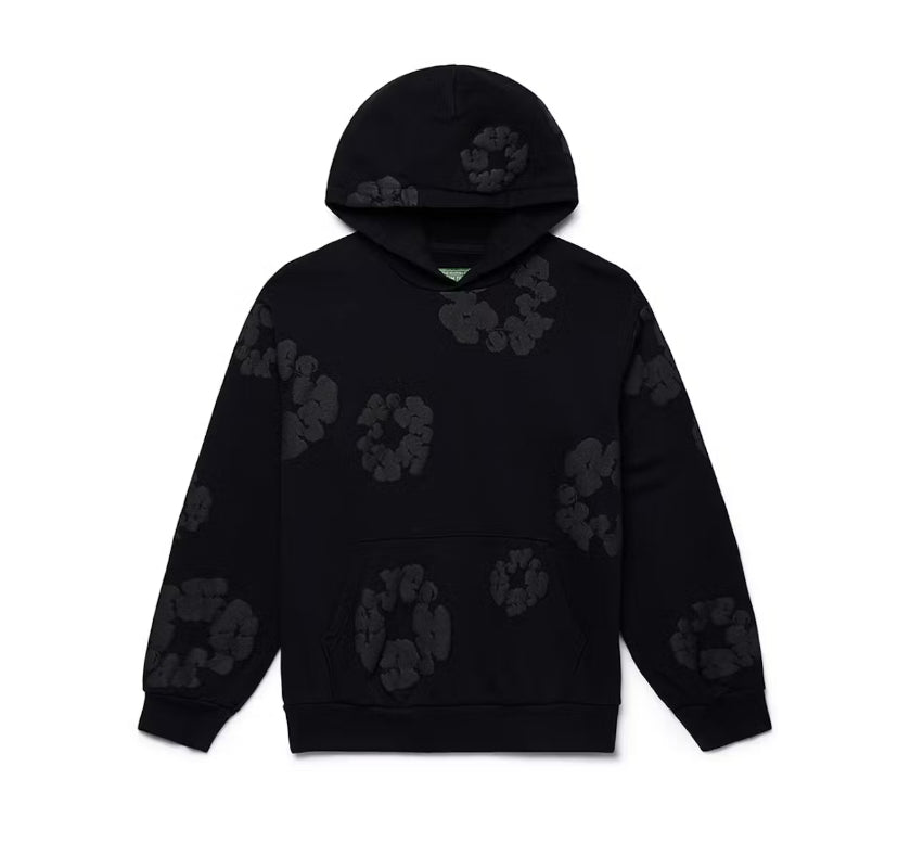 Denim Tears Cotton Wreath Hoodie Black Monochrome (2024)