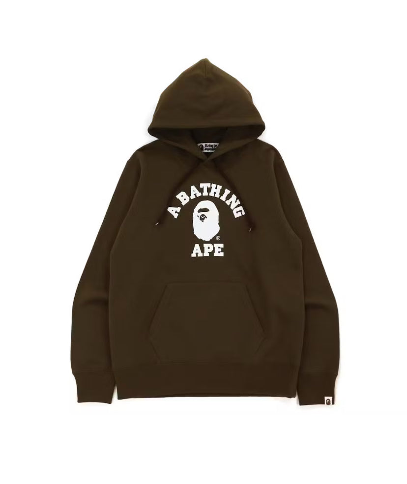Bape College Logo Brown Hoodie (2021)