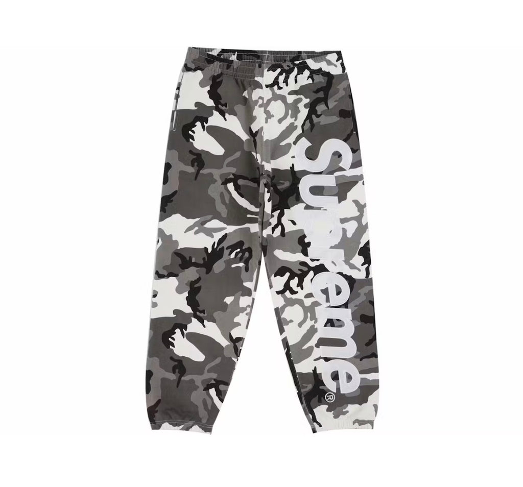 Supreme Satin Applique Sweatpants Snow Camo (2026)