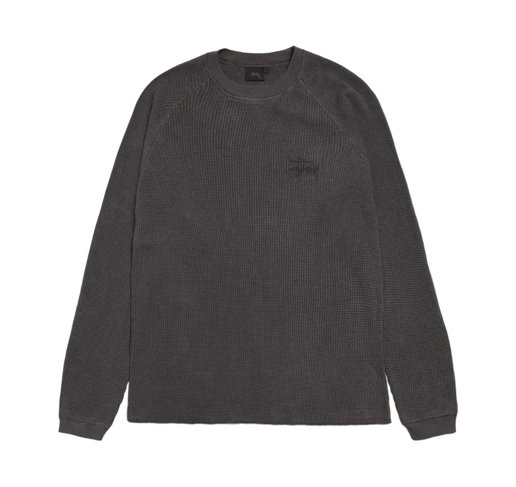 Stussy Basic Thermal Longsleeve Washed Black (2024)