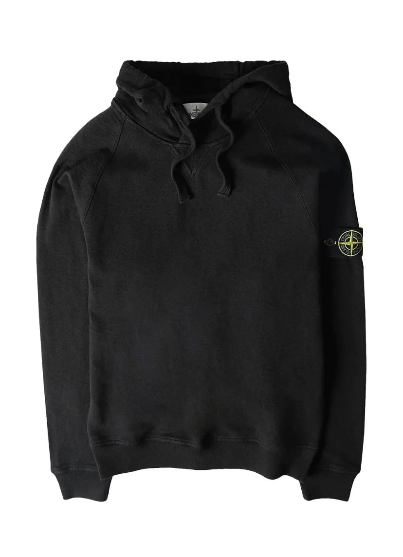 Stone Island Logo Patch Hoodie Black (2023)