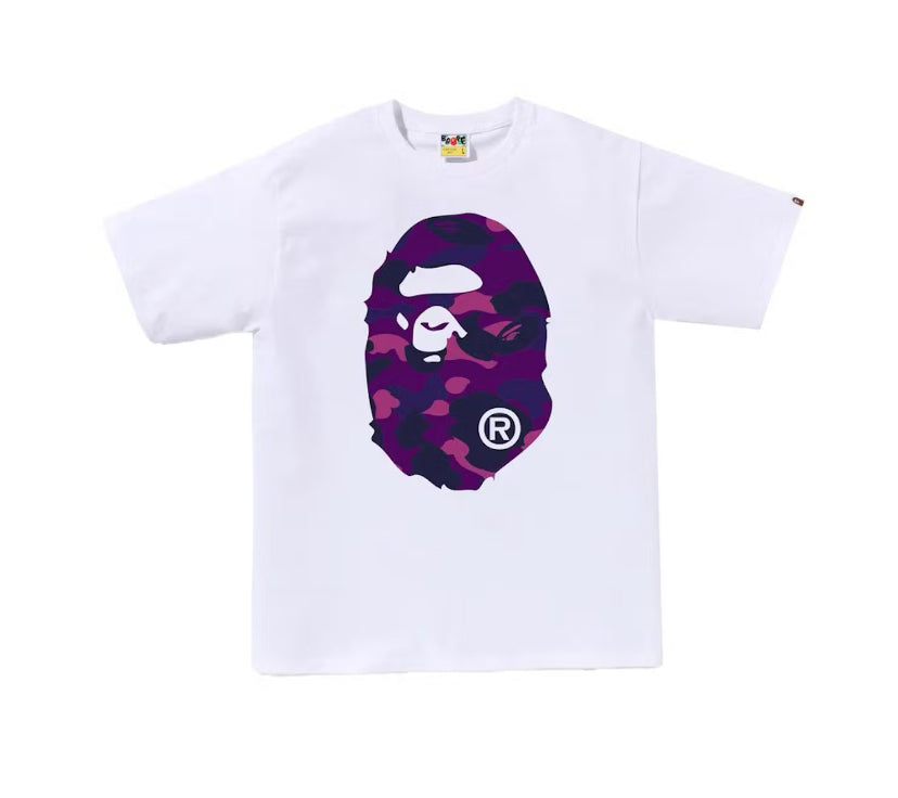 Bape Big Ape Head Purple White Tee (2021)