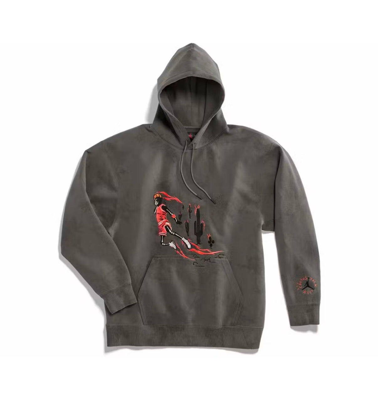 Travis Scott Jordan Washed Suede Hoodie Grey (2019)