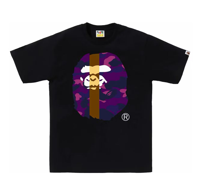 Bape Color Camo Transform Big Ape Head Tee Purple/Black (2024)