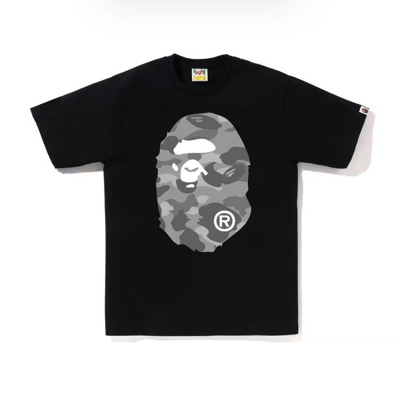 Bape Big Ape Head Honeycomb Grey Black Tee (2022)