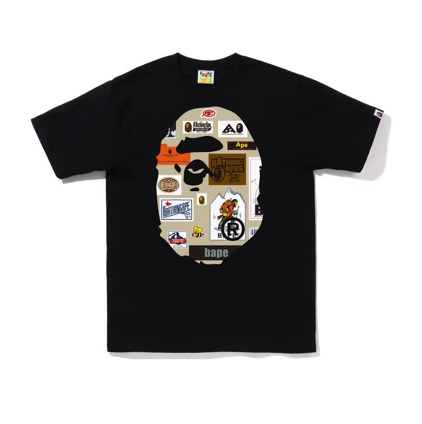 Bape Big Ape Head Multi Label Black Tee (2022)