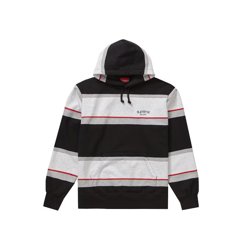 Supreme Stripe Hoodie Black (2019)