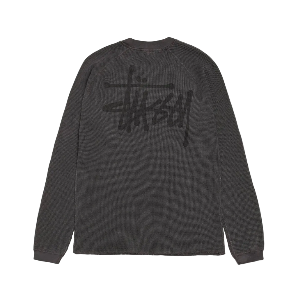 Stussy Basic Thermal Longsleeve Washed Black (2024)
