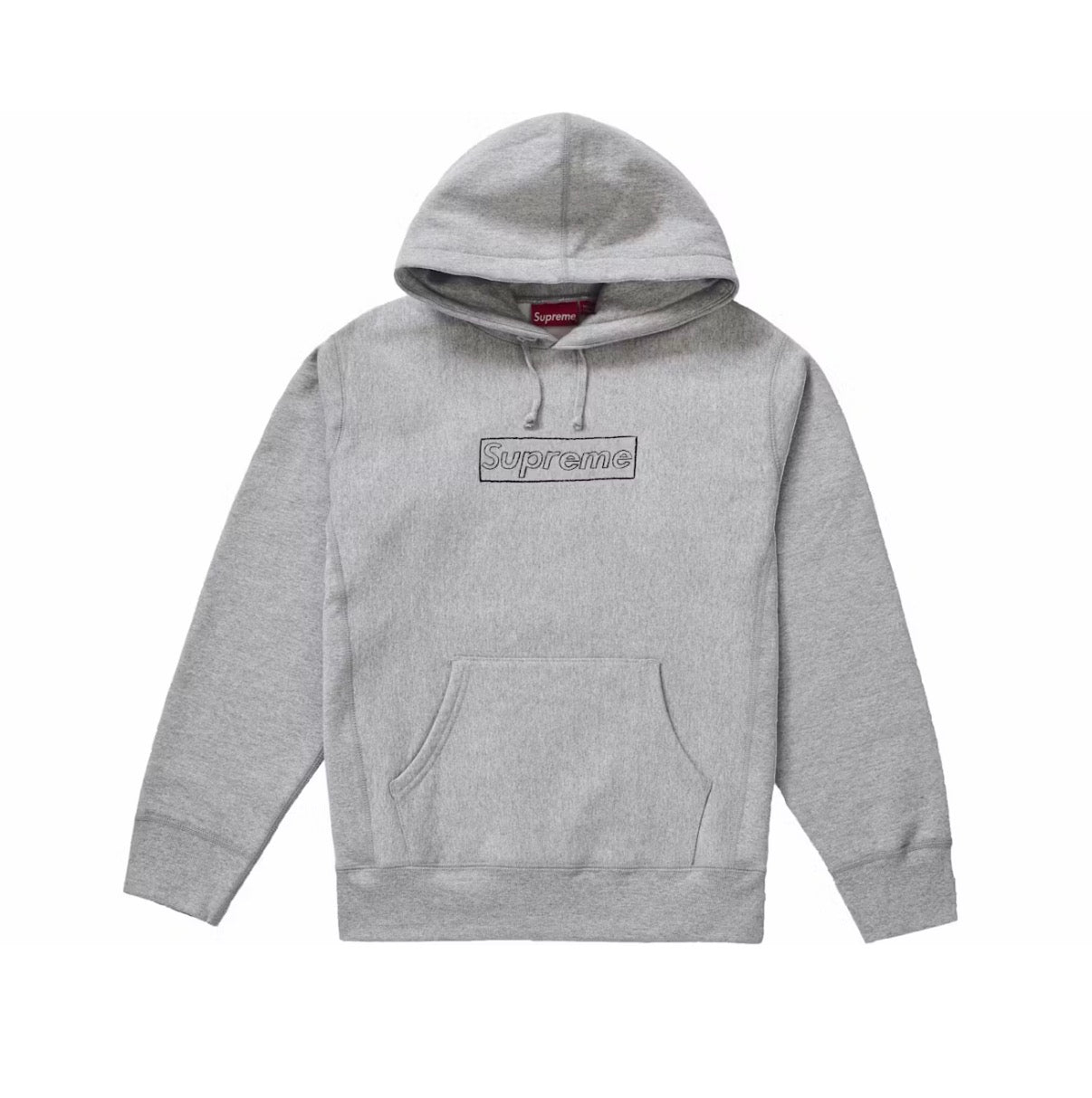 Supreme KAWS Chalk Box Logo Hoodie Grey (2021)