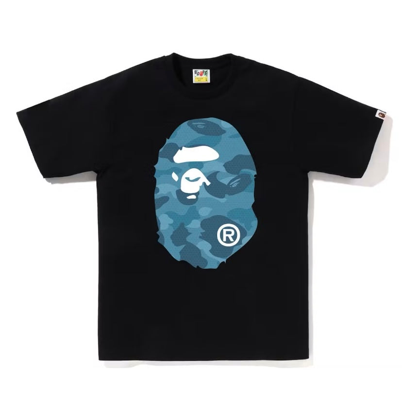 Bape Big Ape Head Honeycomb Blue Black Tee (2022)