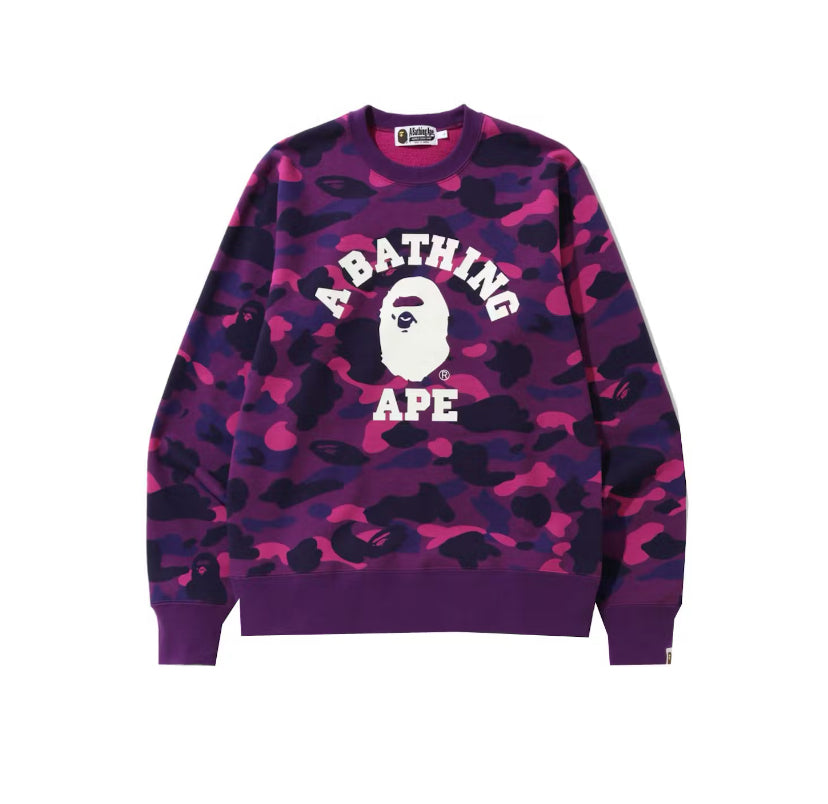 Bape Color Camo College Logo Crewneck Purple (2022)
