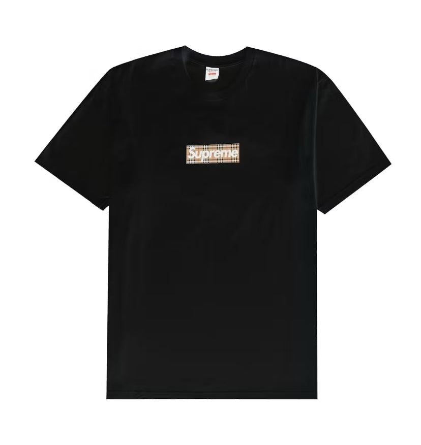 Supreme Burberry Box Logo Black Tee (2022)