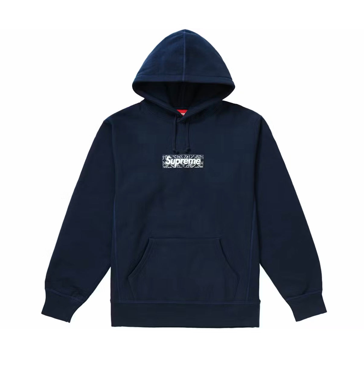 Supreme Bandana Box Logo Hoodie Navy (2019)