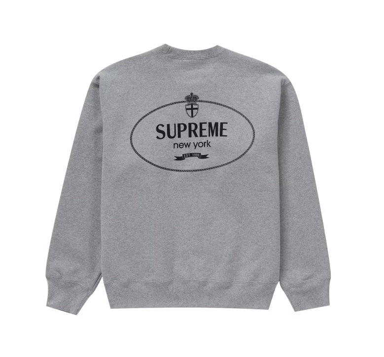 Supreme Crest Logo Crewneck Ash Grey (2024)