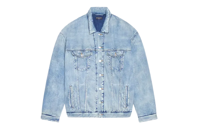 Balenciaga Padded Blue Washed Denim Jacket Kanye West (2022)