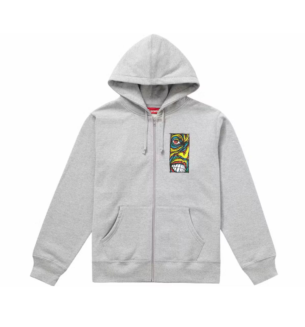 Supreme Disturbed Zip Up Hoodie Grey (2019)
