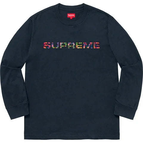 Supreme Meta Logo L/S Tee Navy (2020)