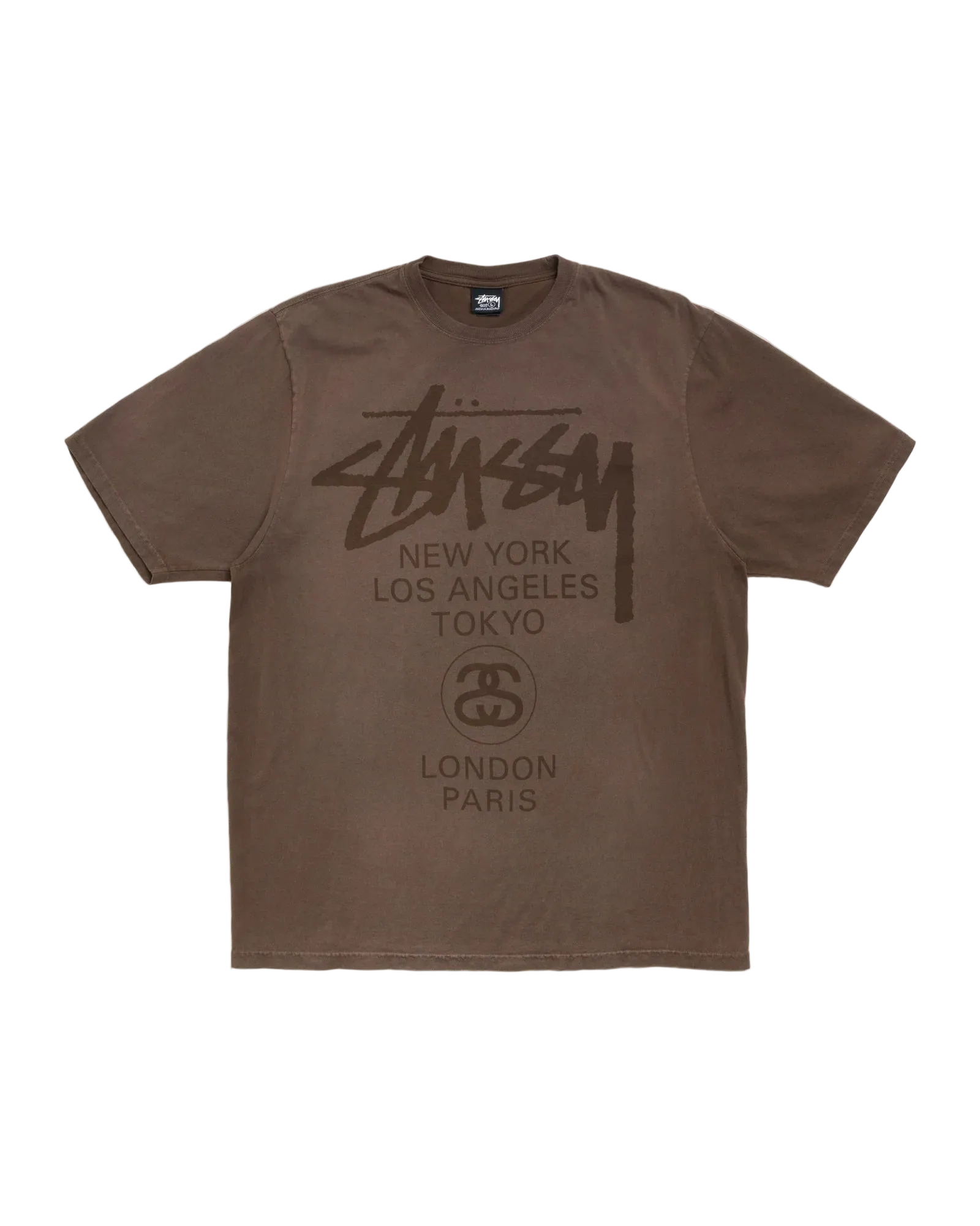 Stussy World Tour Sun Fade Tee Brown (2025)