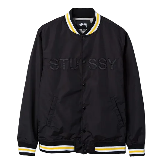Stussy Spellout Logo Varsity Satin Black (2017)