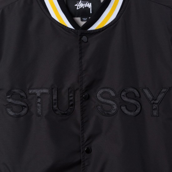 Stussy Spellout Logo Varsity Satin Black (2017)