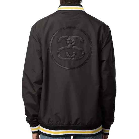 Stussy Spellout Logo Varsity Satin Black (2017)